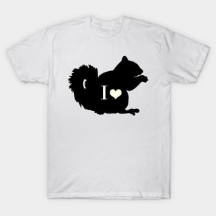 Squirrels Pattern in Brown Red Squirrels Black Squirrel Repeating Patterns T-Shirt